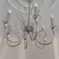 لوستر شش شاخه استیل