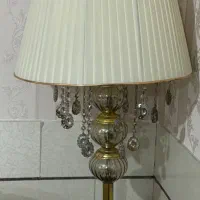 آباژور کریستال دار ، پایه استیل رنگ ثابت طلایی