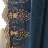 پرده زیر حریر خارجی و رویه مخمل درجه یک|پرده، رانر، رومیزی|تهران, شهرک رضویه|دیوار