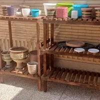 استند۳طبقه ۲ طبقه با چوب روس|گل و گیاه طبیعی|رفسنجان, |دیوار