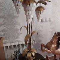 آباژور برنز سه چراغه سنگی
