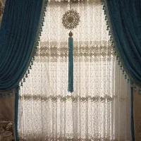 پرده والان فیروزه ای