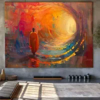 تابلو نقاشی رنگ روغن بوم چهره پرتره چاپ دیزاین قاب