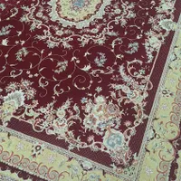 یک تخته فرش12متری تمام نخ کرم زرشکی|فرش|ایلام, |دیوار