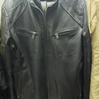 کاپشن چرم مشکی