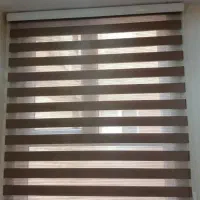 دوعدد پرده زبرا نسکافه ای رنگ در حدنو