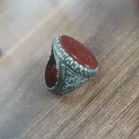 انگشتر عقیق سرخ یمنی با رکاب نقره حکاکی شده|جواهرات|بومهن, |دیوار