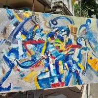 نقاشی ابستره تابلوی مدرن دکوراتیو اکریلیک برجسته|تابلو، نقاشی، عکس|تهران, جنت‌آباد شمالی|دیوار