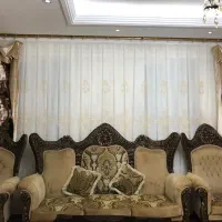 پرده عرض پنجره ۴ متر سالم بی عیب|پرده، رانر، رومیزی|تهران, قصر فیروزه ۲|دیوار