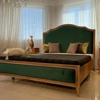 سرویس خواب دونفره چوبی تمام چوب فرانسوی ابزاری