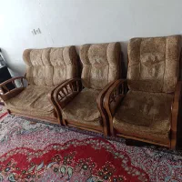 یک دست کامل ۹نفره چوب گردوـیک دست کامل ۶ نفره چوب|مبلمان خانگی و میز عسلی|شیراز, شهرک والفجر|دیوار