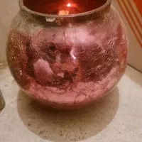 گلدان شیشه ای صورتی