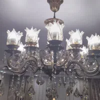 لوستر برنز ۱۲ شعله|لوستر و چراغ آویز|قزوین, |دیوار