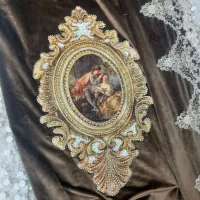 پرده گیپور مدل شکوفه با کتیبه|پرده، رانر، رومیزی|سمنان, |دیوار