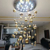 لوستر مدرن توپک طلائی