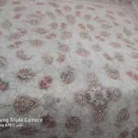 یک جفت فرش گل برجسته طرح افشان گل سرخی