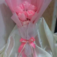 دسته گل رز مصنوعی صورتی|گل مصنوعی|رشت, پیرکلاچای|دیوار