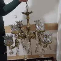 لوستر چهار شاخه 8شعله برنزی|لوستر و چراغ آویز|همدان, |دیوار