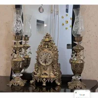 ست شمعدان وساعت برنزی