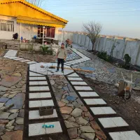 سنگ مالون کوهی آبنما محوطه سازی واش بتن لاشه|خدمات پیشه و مهارت|رشت, گلباغ نماز|دیوار