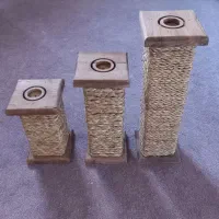 جاشمعی سه عددی چوبی