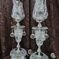 شمعدان کریستال اصل میشل لهستان تراش خورشیدی