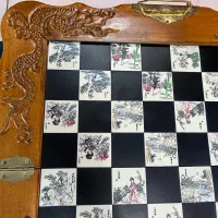 شطرنج تاشو تمام چوب منبت کاری کاملانو|کلکسیون و سرگرمی|تهران, تهرانسر شمالی|دیوار