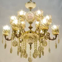 لوستر ۶شاخه سرامیک لامپا درجه یک امامزاده حسن