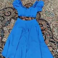 لباس مجلسی زنانه آبی بلند