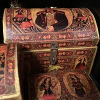 چهار جعبه یا صندوق پاپیاماشه بسیار زیبا قاجاری