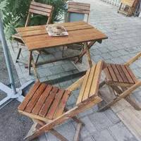 میز صندلی تاشو چوبی
