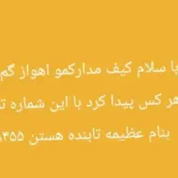 مدارک کارت ملی و مدارک به نام عظیمه تابنده گم کردم