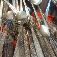 قاشق نقره وچنگال استیل ژاپن قدیمی|ظروف سرو و پذیرایی|اراک, |دیوار