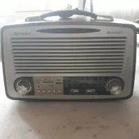 رادیو اسپیکر سنتی بلوتوثی طرح قدیمی چوبی در حد نو