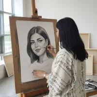 طراحی چهره سیاهقلم