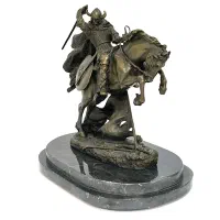 مجسمه برنزی جنگجوی قرون وسطایی|مجسمه، تندیس، ماکت|مشهد, آزادشهر|دیوار