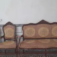 مبل ۹‌نفره چوب گردویی|مبلمان خانگی و میز عسلی|کنگاور, |دیوار