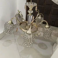 یک عدد لوستر پذیرایی درحدنو جنس برنز و کریستال اصل|لوستر و چراغ آویز|تهران, ابوذر|دیوار