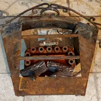 منقل شومینه، سینی استیل قدیمی،آینه قدی