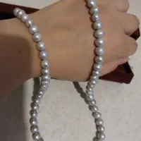 مروارید کمیاب دریا نقره ای .طبیعی اب.شور.گردنبند|جواهرات|تهران, دبستان|دیوار