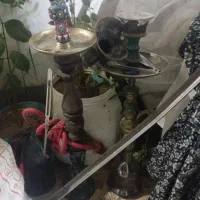 قلیان برنجی وچوبی
