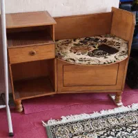 میز تلفن چوبی