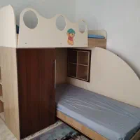 تخت 2 طبقه کودک و نوجوان همراه با کمد و قفسه|تخت و سرویس خواب|بندرعباس, |دیوار