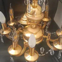 لوستر ۸ شاخه طلایی رنگ ثابت ایتالیا