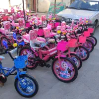 دوچرخه رنگ صورتی وابی و قرمز وسبز12و 16و 20