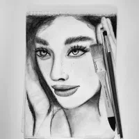 سفارش نقاشی چهره باتکنیک سیاه قلم فقط ۴۰۰|تابلو، نقاشی، عکس|گلبهار, شهر جدید گلبهار|دیوار