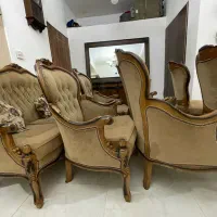 مبلمان ۹ نفره استیل چوب گردو