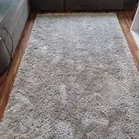 فرش طوسی پرز بلند.در حد نو