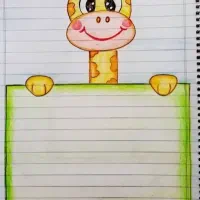 دفتر مشق با حاشیه های زیبا و نقاشی زیبا