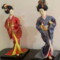 مجسمه و جا شمعی چوبی